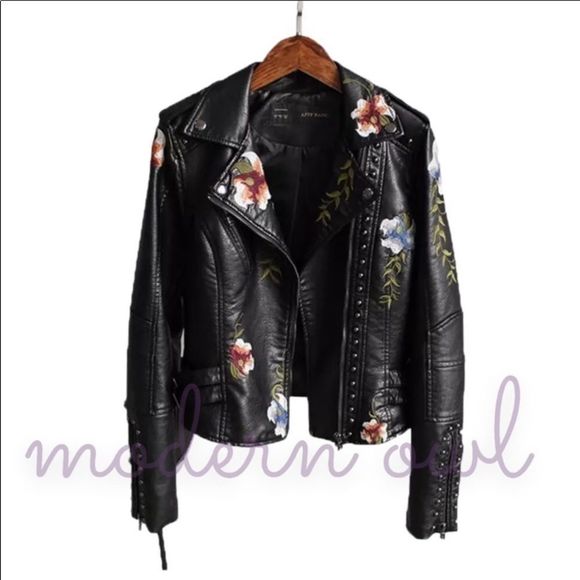 Jackets & Blazers - 025-BEAUTIFUL EMBROIDERED Leather Jacket